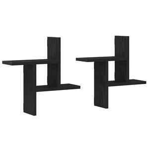 vidaXL v&aelig;ghylder 2 stk. 38x12x38 cm konstrueret tr&aelig; sort egetr&aelig;sfarve
