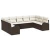 vidaXL Havesofa S&aelig;t 9 stk. Brun og hvid polyrattan