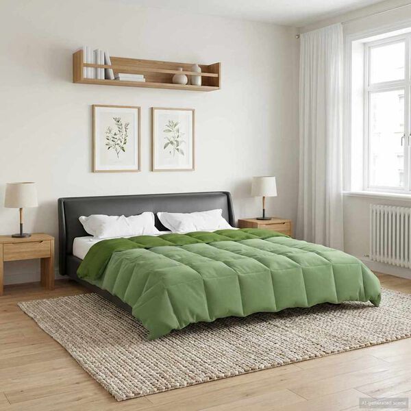 vidaXL Hel&aring;rs dyne Quilting Gr&oslash;n 200 x 240 cm Mikrofiber