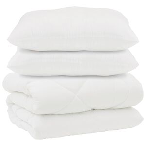 vidaXL Dyne med puder med pude 3 pcs Hvid Mikrofiber og Dunfjer