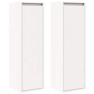 vidaXL v&aelig;gskabe 2 stk. 30x30x100 cm massivt fyrretr&aelig; hvid