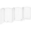 vidaXL hundel&aring;ge med d&oslash;r 6 paneler 300 cm foldbar poppeltr&aelig; hvid