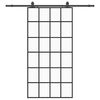 vidaXL skyded&oslash;r med hardwares&aelig;t 102x205 cm ESG glas sort