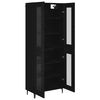 vidaXL Highboard Sort eg 69,5 x 34 x 180 cm Konstrueret tr&aelig;