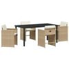 vidaXL Have Spisebordss&aelig;t 5 stk. Beige polyrattan