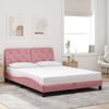 vidaXL sengeramme med LED uden madras 140x190 cm velour pink