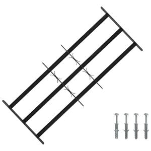 vidaXL Vinduesgitter 116 x 45 cm Pulverlakeret st&aring;l Sort