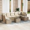 vidaXL Havesofa S&aelig;t med pude 8 pcs Beige og creme polyrattan