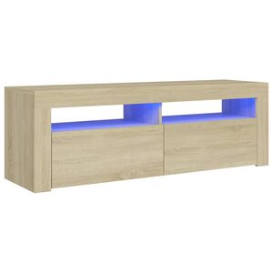 vidaXL tv-bord med LED-lys 120x35x40 cm sonoma-eg