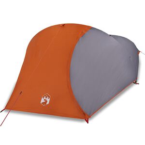 vidaXL 4-personers campingtelt vandt&aelig;t gr&aring; og orange