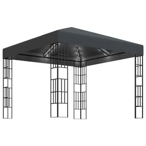 vidaXL pavillon med LED-lysk&aelig;der 3x3 m antracitgr&aring;