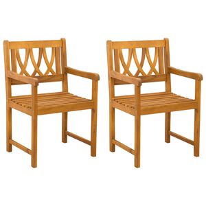 vidaXL Udend&oslash;rs b&aelig;nk 2 pcs Naturfarvet 56 x 55,5 x 90 cm