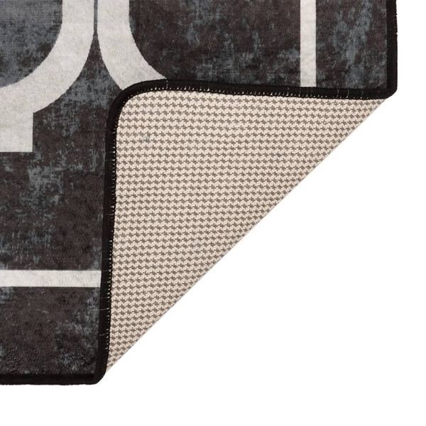 vidaXL gulvt&aelig;ppe 190x300 cm vaskbart sort og hvid