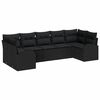 vidaXL Havesofa S&aelig;t 7 stk. 7-personers Sort polyrattan