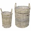 vidaXL Planter Kurv GENDT 2 stk. Naturlig gr&aring; Kubu rattan