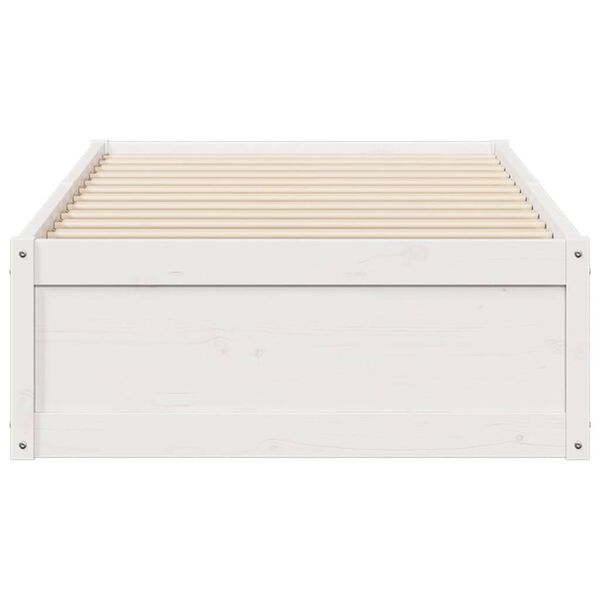 vidaXL sengeramme uden madras 75x190 cm massivt fyrretr&aelig; hvid