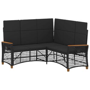 vidaXL Havem&oslash;bel-set med reclining sofa 5-Antal s&aelig;der Sort
