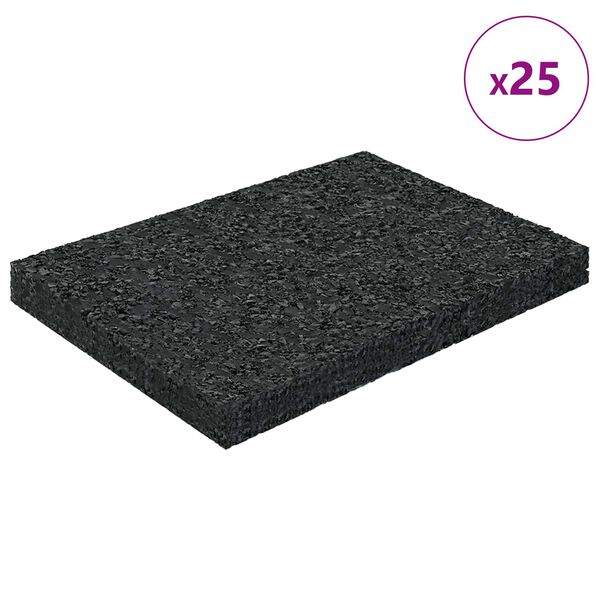 vidaXL Gummigranulat terrasseplade Sort 6 x 9 x 0,8 cm Gummi