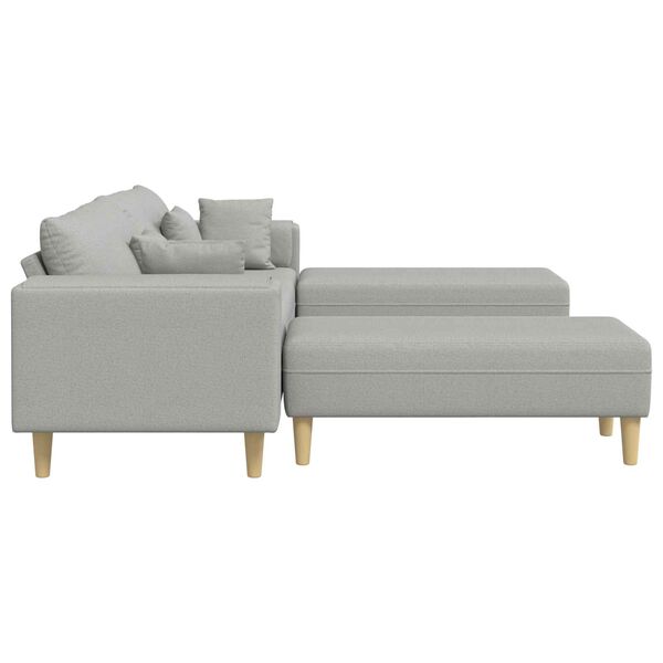 vidaXL Sofa med pude 3 pcs Skygr&aring; Stof