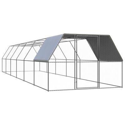 vidaXL udendørs hønsegård 3x12x2 m galvaniseret stål
