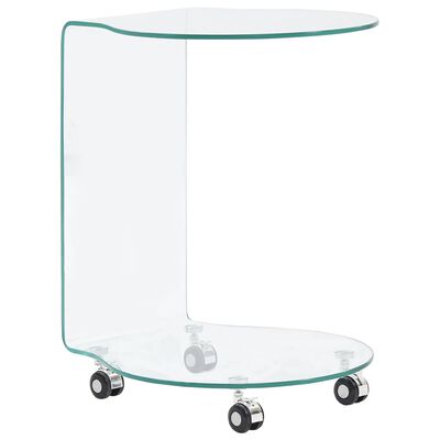 vidaXL sofabord 45 x 40 x 58 cm hærdet glas transparent