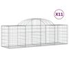 vidaXL buede gabionkurve 11 stk. 200x50x60/80 cm galvaniseret jern