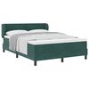 vidaXL Box spring seng med hovedg&aelig;rde M&oslash;rkegr&oslash;n 160 x 200 cm Fl&oslash;jl
