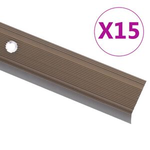 vidaXL trappelister 15 stk. L-facon 90 cm aluminium brun