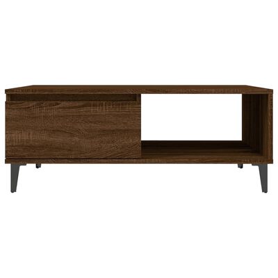 vidaXL sofabord 90x60x35 cm spånplade brun egetræsfarve