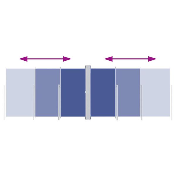 vidaXL sammenrullelig sidemarkise 200x600 cm bl&aring;