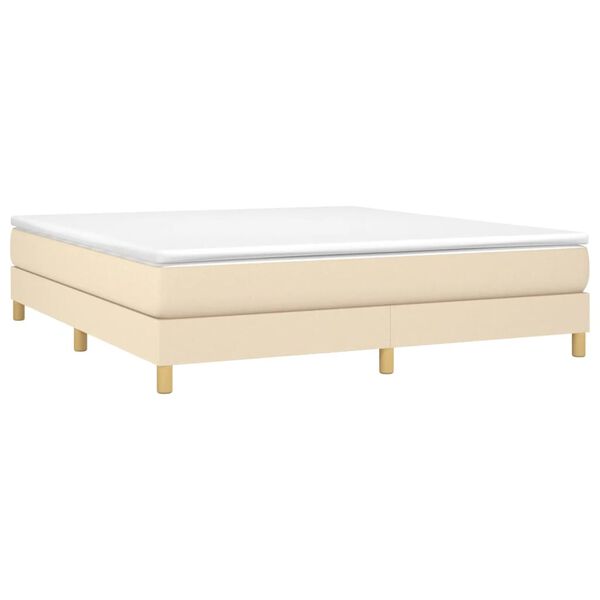 vidaXL Boxspring sengeramme 160x200 cm stof cremefarvet