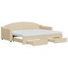 vidaXL daybed med udtr&aelig;k og skuffer 80x200 cm stof cremefarvet