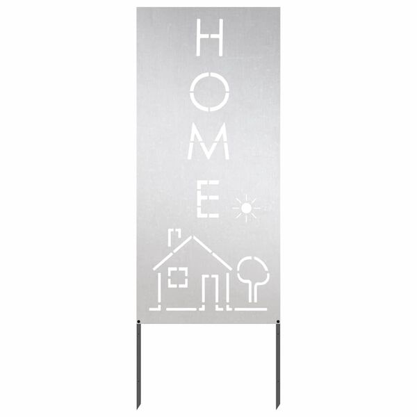 vidaXL Have privatliv sk&aelig;rm Fretwork S&oslash;lv 50 x 140 cm Rustfrit st&aring;l