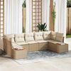 vidaXL Havesofa S&aelig;t med pude 7 pcs Beige og creme Polyrattan