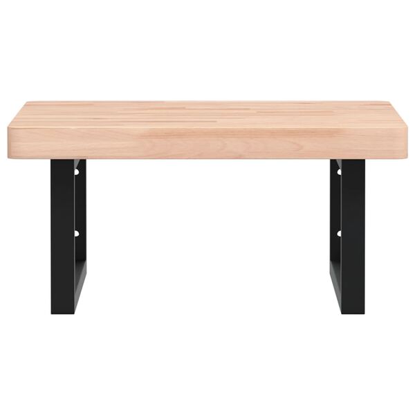 vidaXL badeværelseshylde stål og massivt bøgetræ