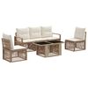 vidaXL Havesofa S&aelig;t 6 stk. Beige og cremehvid polyrattan