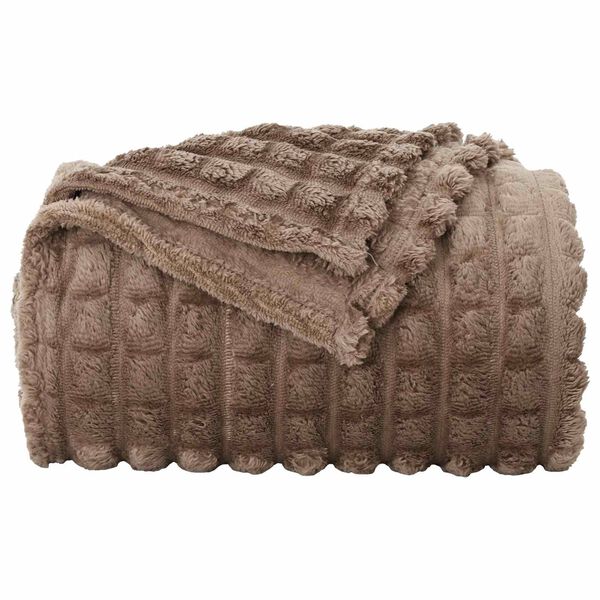 vidaXL Throw t&aelig;ppe Camel 270 x 240 cm Fleece