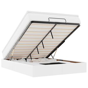 vidaXL osmannisk sengeramme med madras 140x200 cm kunstl&aelig;der hvid