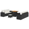vidaXL Havesofa S&aelig;t Sort og Cream 221 x 204 x 85 cm Poly Rattan