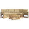 vidaXL Udend&oslash;rs sofagruppe 6 stk. Hvid og Beige Polyester