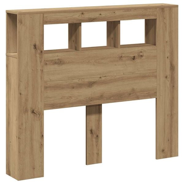 vidaXL sengegavl m. LED-lys 120x18,5x103,5 cm konstrueret tr&aelig; kunsteg