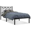 vidaXL sengeramme med sengegavl 90x200 cm metal sort