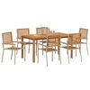 vidaXL Have Spisebordssæt 7 pcs Beige Poly rattan