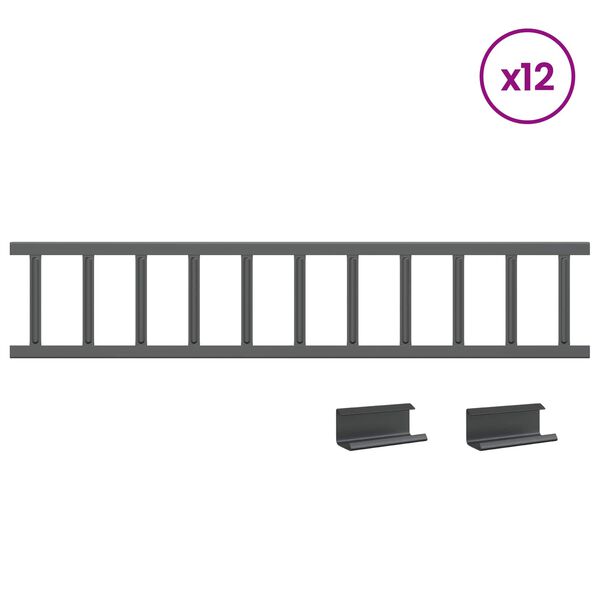 vidaXL Tag snefang Antracit 1200 x 2,5 x 20 cm St&aring;l