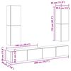vidaXL tv-skabssæt 4 dele konstrueret træ sort