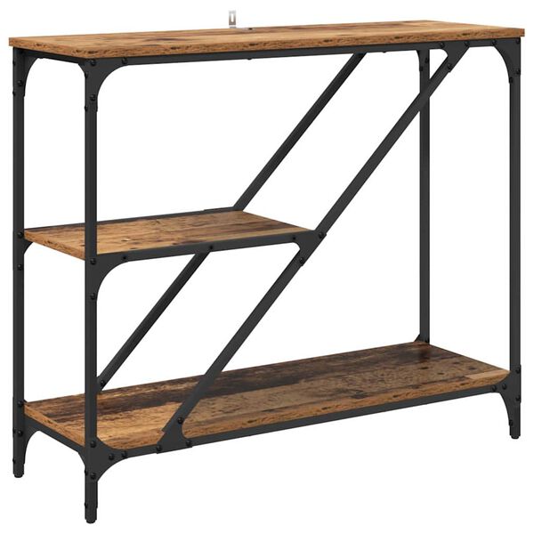 vidaXL Konsolbord Gammelt tr&aelig; 88,5 x 30 x 75 cm Konstrueret tr&aelig;