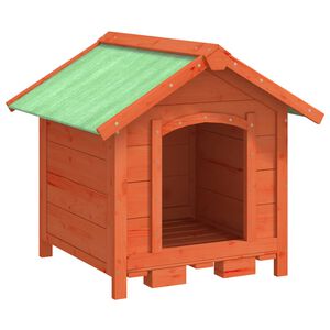 vidaXL hundehus 65x65x61,5 cm massivt fyrretr&aelig; brun