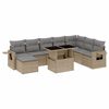 vidaXL sofas&aelig;t til haven 9 dele med hynder polyrattan beige