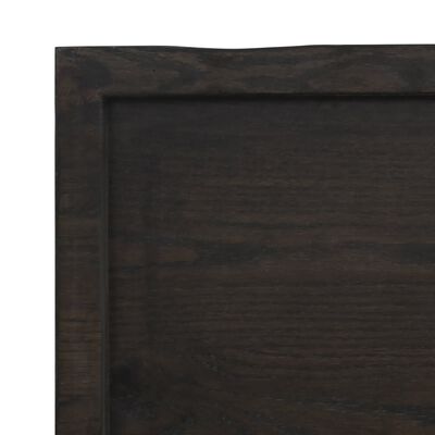 vidaXL bordplade 40x40x(2-4) cm naturlig kant behandlet træ mørkebrun