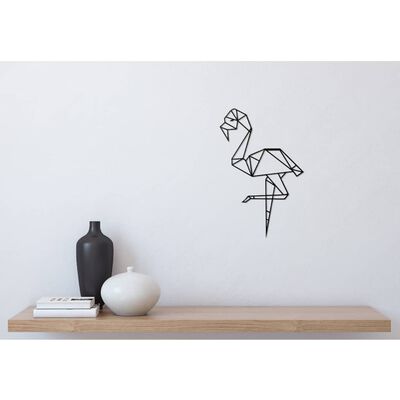Homemania vægdekoration Flamingo 31x50 cm stål sort